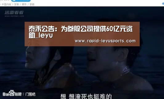 泰禾公告：为参股公司提供60亿元资助_l